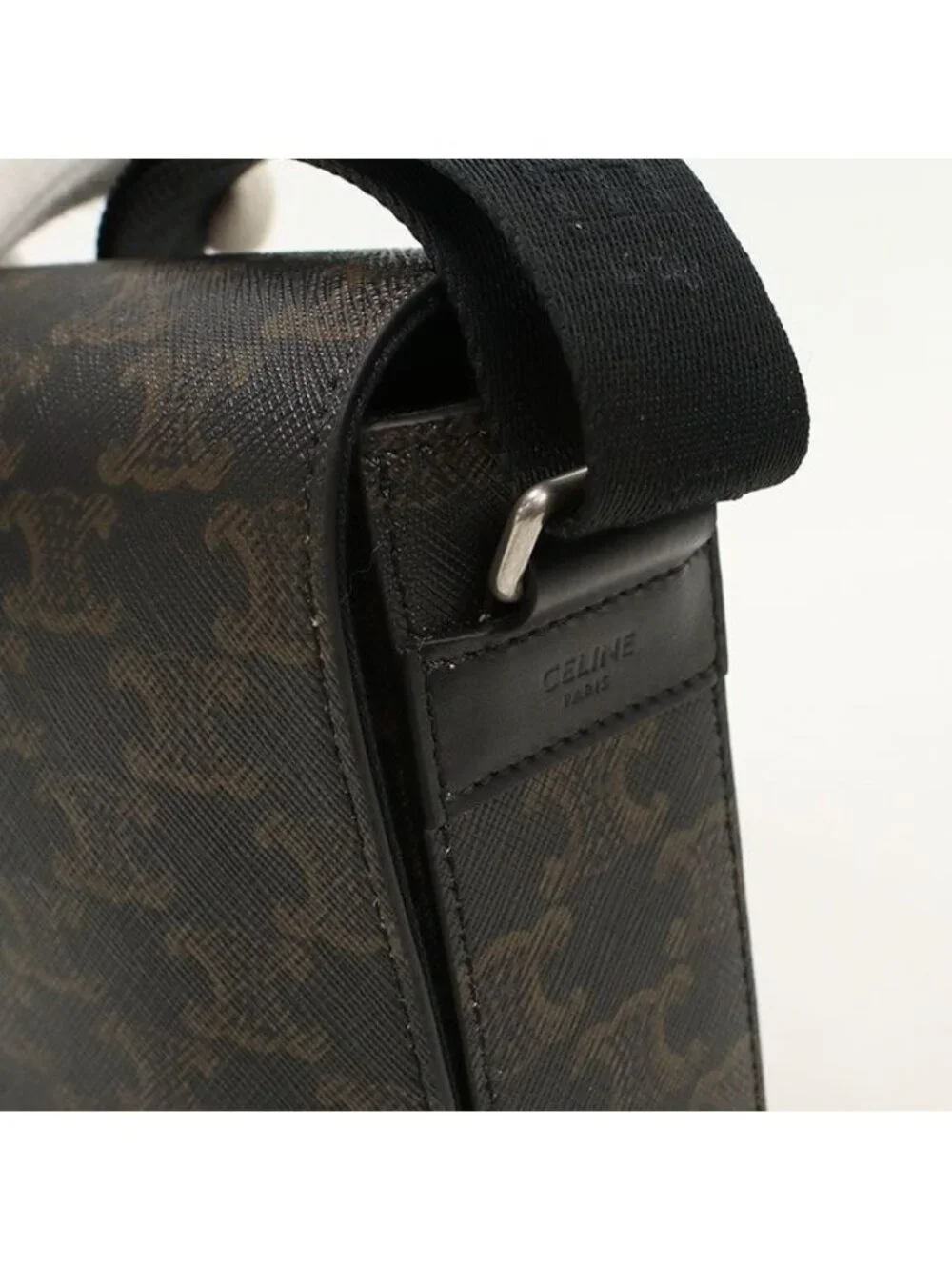 Celine Flap Messenger Bag Triomphe Canvas